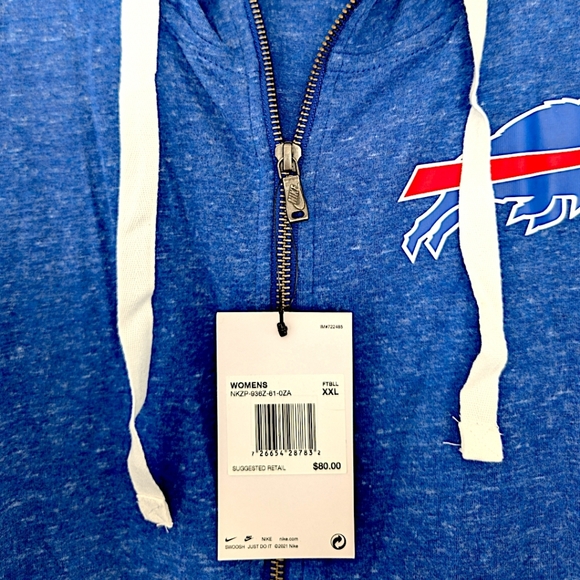 NWT Buffalo Bills Nike Women's Monaco Full-Zip Lightweight Hoodie - Royal/White - Picture 2 of 4